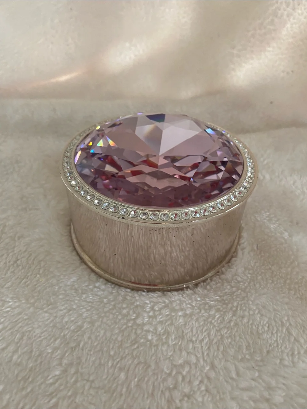 Beautiful Lori Griener QVC Pink Crystal Jeweled Trinket Box